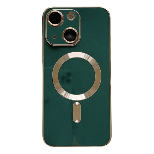 For iPhone 15 Magsafe Plating TPU Phone Case with Lens Film(Green) - iPhone 15 Cases by buy2fix | Online Shopping UK | buy2fix