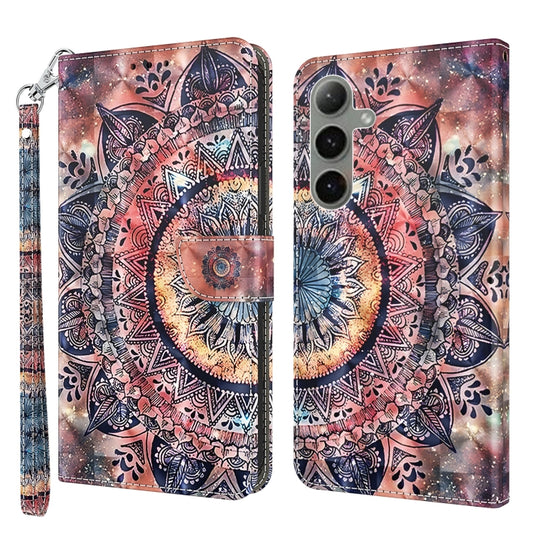 For Samsung Galaxy S24+ 5G 3D Painted Leather Phone Case(Colorful Mandala) - Galaxy S24+ 5G Cases by buy2fix | Online Shopping UK | buy2fix