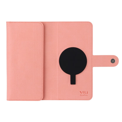 For iPhone 15 Pro Max ViLi GHB Series MagSafe Magnetic Zipper Leather Phone Case(Pink) - iPhone 15 Pro Max Cases by ViLi | Online Shopping UK | buy2fix