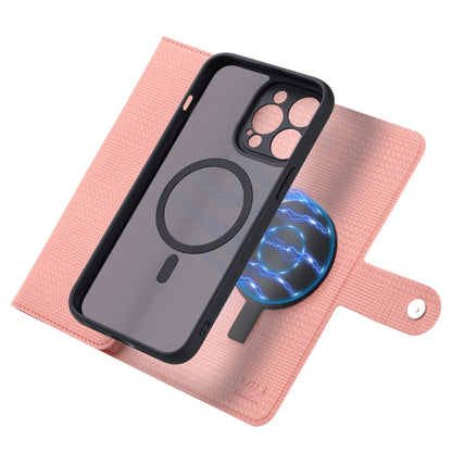 For iPhone 15 Pro Max ViLi GHB Series MagSafe Magnetic Zipper Leather Phone Case(Pink) - iPhone 15 Pro Max Cases by ViLi | Online Shopping UK | buy2fix