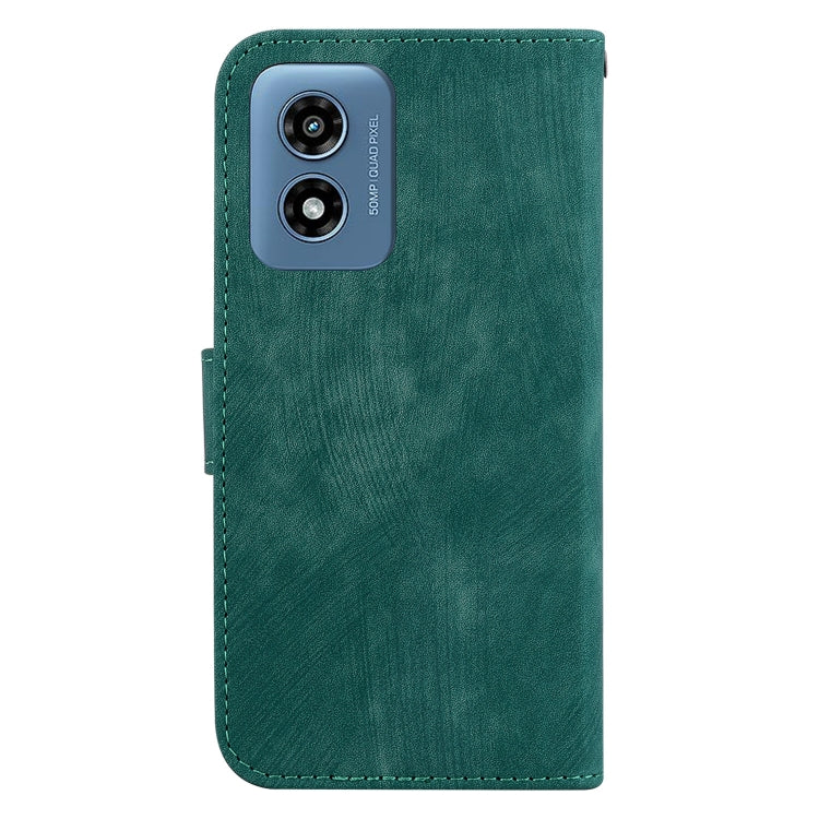 For Motorola Moto G Play 4G 2024 Little Tiger Embossed Leather Phone Case(Green) - Motorola Cases by buy2fix | Online Shopping UK | buy2fix
