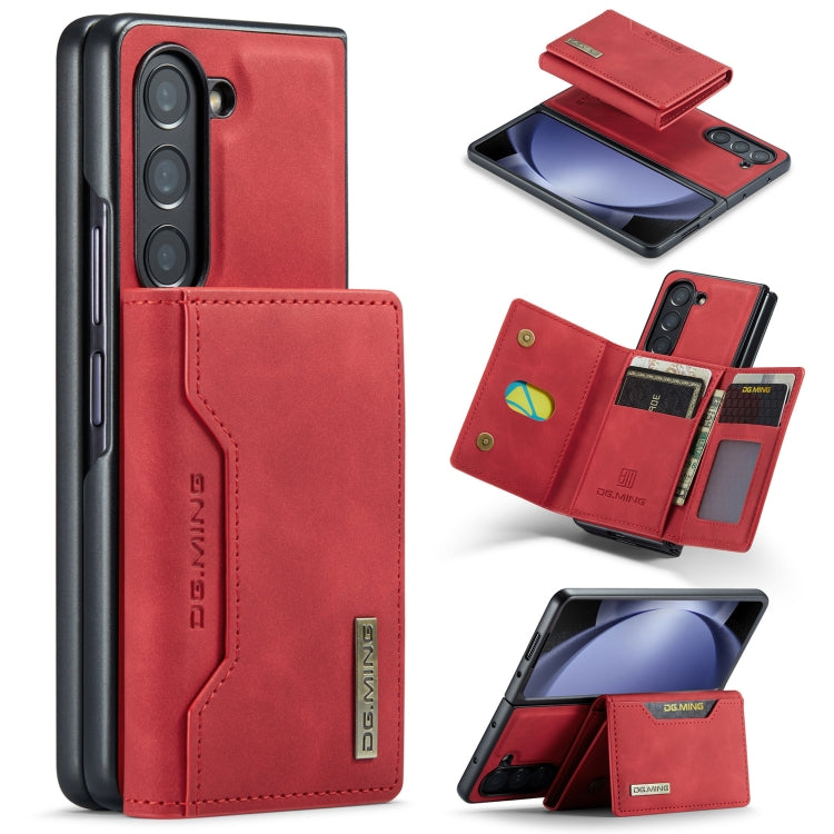 For Samsung Galaxy Z Fold5 DG.MING M2 Series 3-Fold Multi Card Bag + Magnetic Phone Case(Red) - Galaxy Z Fold5 Cases by DG.MING | Online Shopping UK | buy2fix