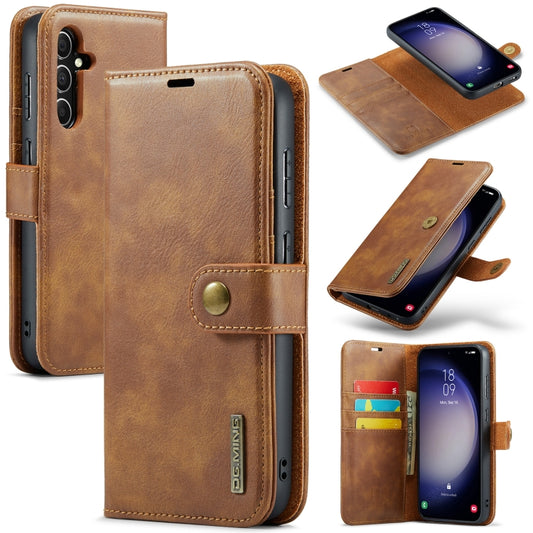 For Samsung Galaxy S23 FE 5G DG.MING Crazy Horse Texture Detachable Magnetic Leather Case(Brown) - Galaxy S23 FE 5G Cases by DG.MING | Online Shopping UK | buy2fix