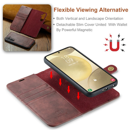 For Samsung Galaxy S24+ 5G DG.MING Crazy Horse Texture Detachable Magnetic Leather Case(Red) - Galaxy S24+ 5G Cases by DG.MING | Online Shopping UK | buy2fix