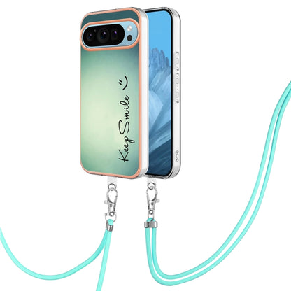 For Google Pixel 9 / 9 Pro Electroplating Dual-side IMD Phone Case with Lanyard(Smile) - Google Cases by buy2fix | Online Shopping UK | buy2fix