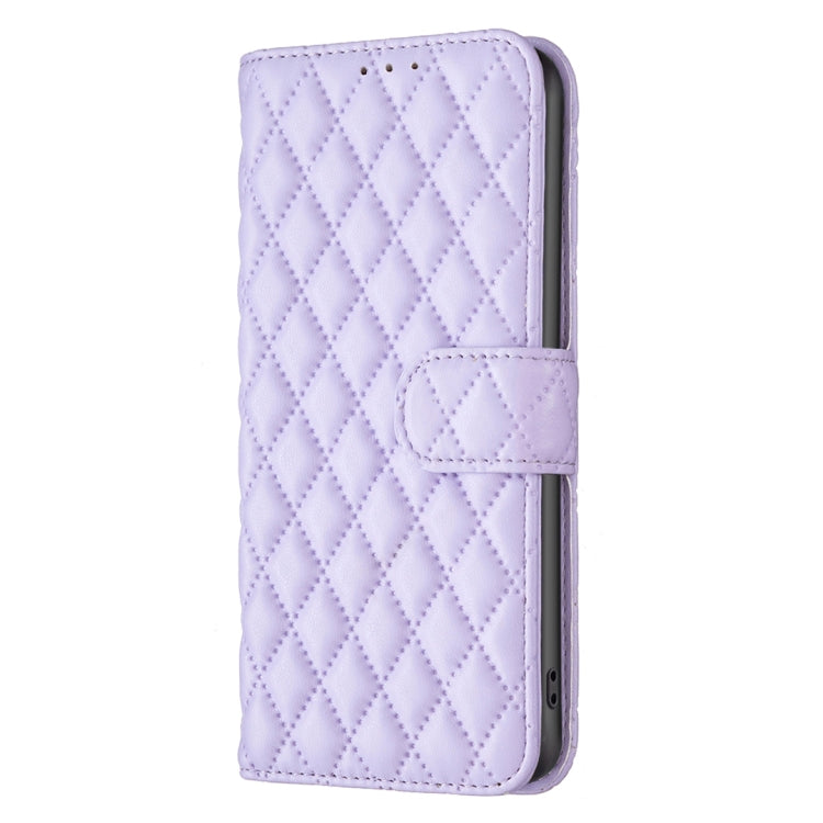 For Motorola Moto G14 4G Diamond Lattice Wallet Flip Leather Phone Case(Purple) - Motorola Cases by buy2fix | Online Shopping UK | buy2fix