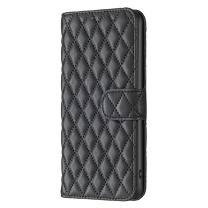 For Motorola Edge 40 Neo Diamond Lattice Wallet Flip Leather Phone Case(Black) - Motorola Cases by buy2fix | Online Shopping UK | buy2fix