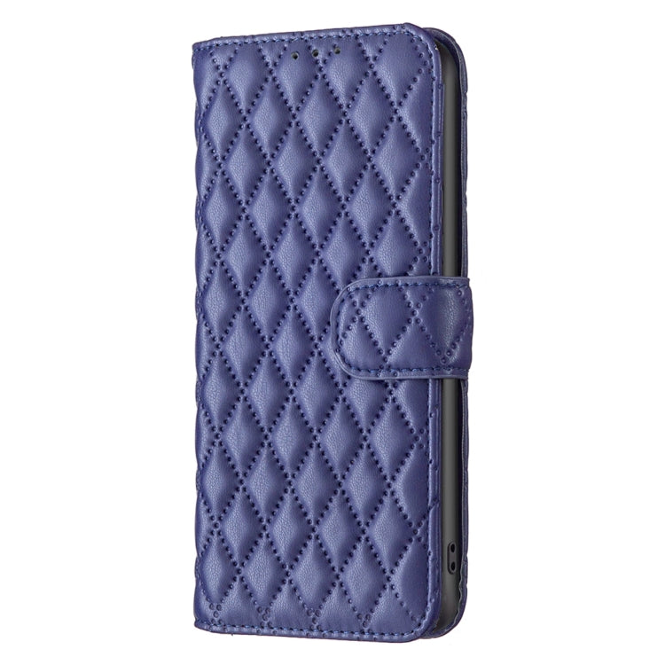 For Motorola Moto G Power 5G 2024 Diamond Lattice Wallet Flip Leather Phone Case(Blue) - Motorola Cases by buy2fix | Online Shopping UK | buy2fix