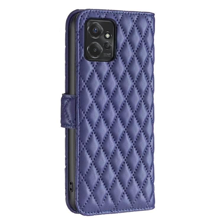 For Motorola Moto G Power 5G 2024 Diamond Lattice Wallet Flip Leather Phone Case(Blue) - Motorola Cases by buy2fix | Online Shopping UK | buy2fix