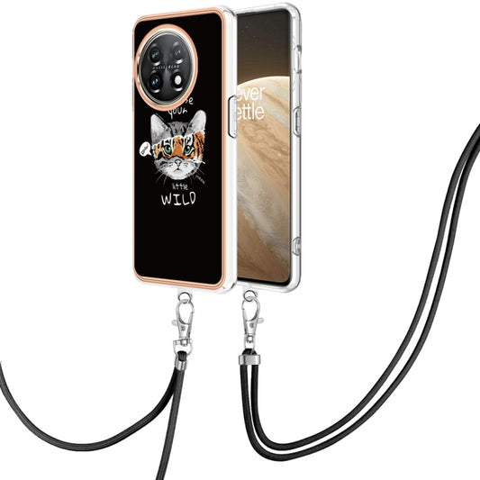 For OnePlus 11 Electroplating Dual-side IMD Phone Case with Lanyard(Natural Growth) - OnePlus Cases by buy2fix | Online Shopping UK | buy2fix