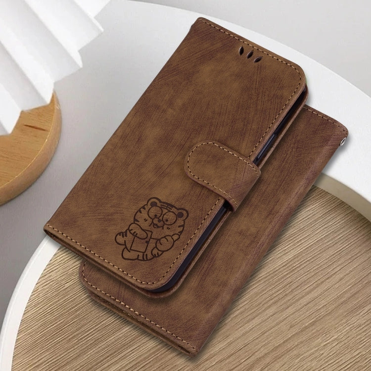 For OnePlus 13 Little Tiger Embossed Leather Phone Case(Brown) - OnePlus Cases by buy2fix | Online Shopping UK | buy2fix