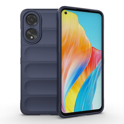 For OPPO A78 4G Global Magic Shield TPU + Flannel Phone Case(Dark Blue) - OPPO Cases by buy2fix | Online Shopping UK | buy2fix