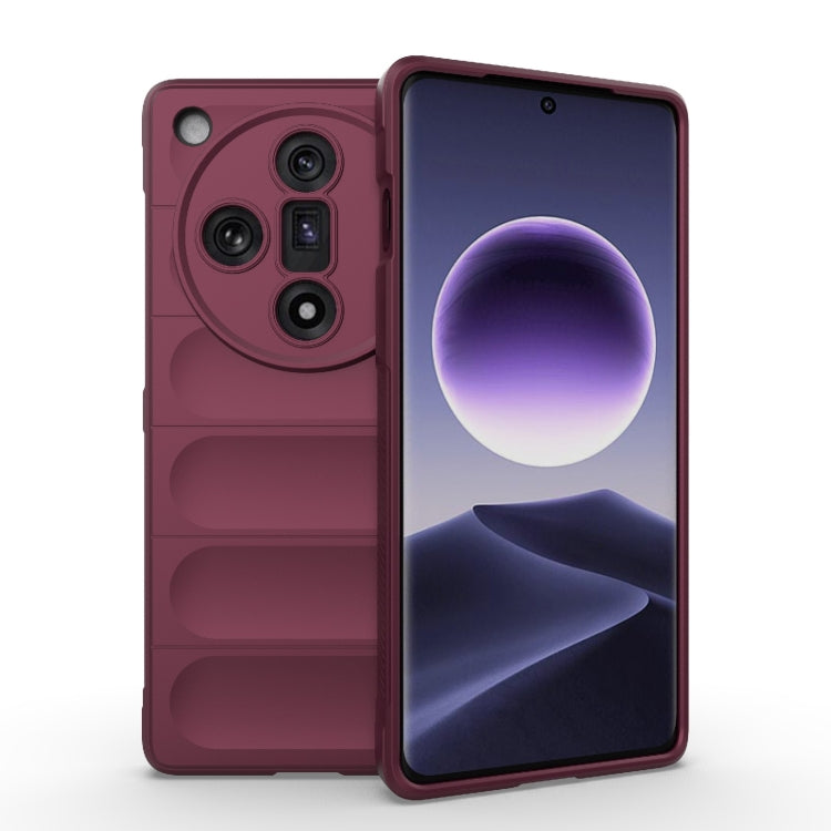 For OPPO Find X7 5G Magic Shield TPU + Flannel Phone Case(Wine Red) - OPPO Cases by buy2fix | Online Shopping UK | buy2fix