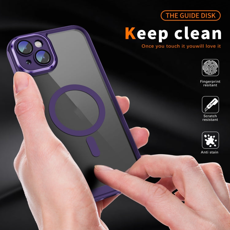 For iPhone 15 MagSafe Magnetic PC + TPU Phone Case with Lens Film(Dark Purple) - iPhone 15 Cases by buy2fix | Online Shopping UK | buy2fix