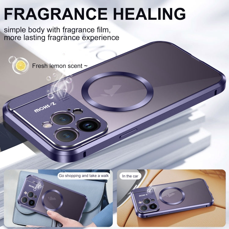 For iPhone 15 Plus Aromatherapy Holder Single-sided MagSafe Magnetic Phone Case(Purple) - iPhone 15 Plus Cases by buy2fix | Online Shopping UK | buy2fix