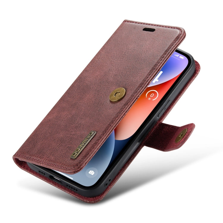 For iPhone 15 Plus DG.MING Crazy Horse Texture Detachable Magnetic Leather Phone Case(Red) - iPhone 15 Plus Cases by DG.MING | Online Shopping UK | buy2fix