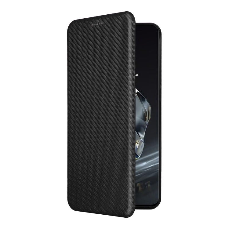 For OnePlus 12 Carbon Fiber Texture Flip Leather Phone Case(Black) - OnePlus Cases by buy2fix | Online Shopping UK | buy2fix