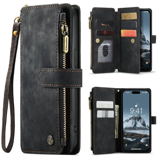 For iPhone 15 Pro CaseMe C30 Multifunctional Leather Phone Case(Black) - iPhone 15 Pro Cases by CaseMe | Online Shopping UK | buy2fix