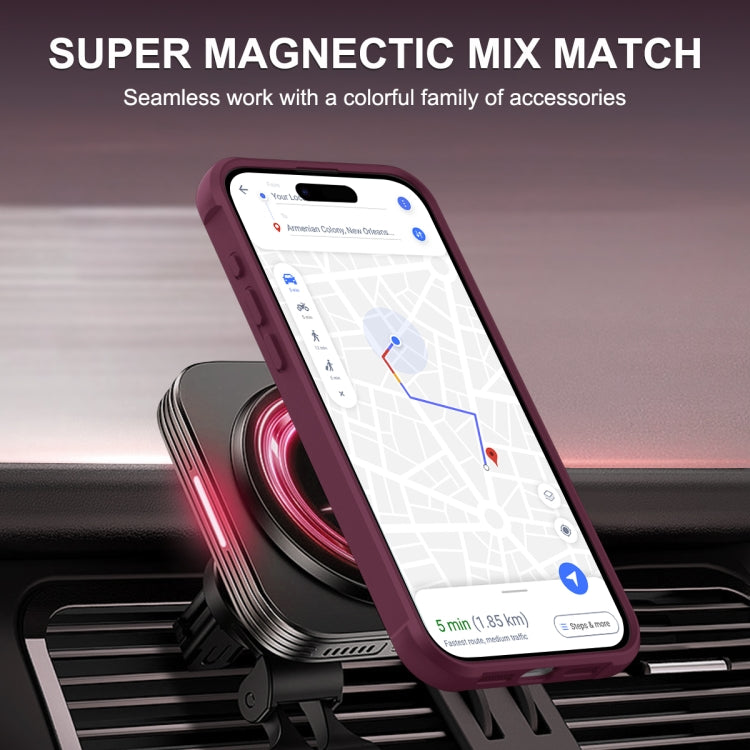 For iPhone 15 Pro MagSafe Magnetic Phone Case(Wine Red) - iPhone 15 Pro Cases by buy2fix | Online Shopping UK | buy2fix