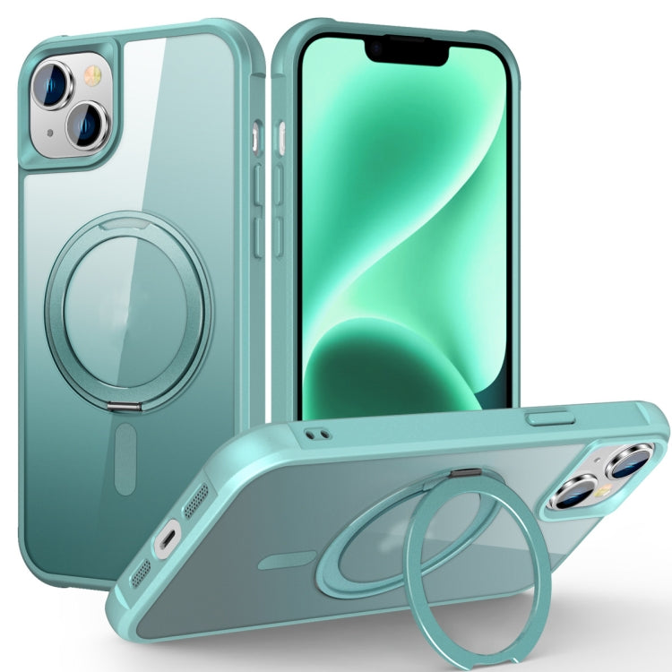 For iPhone 14 / 13 MagSafe Magnetic Rotating Holder Phone Case(Lake Blue) - iPhone 14 Cases by buy2fix | Online Shopping UK | buy2fix