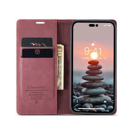 For iPhone 15 Pro CaseMe 013 Multifunctional Horizontal Flip Leather Phone Case(Wine Red) - iPhone 15 Pro Cases by CaseMe | Online Shopping UK | buy2fix