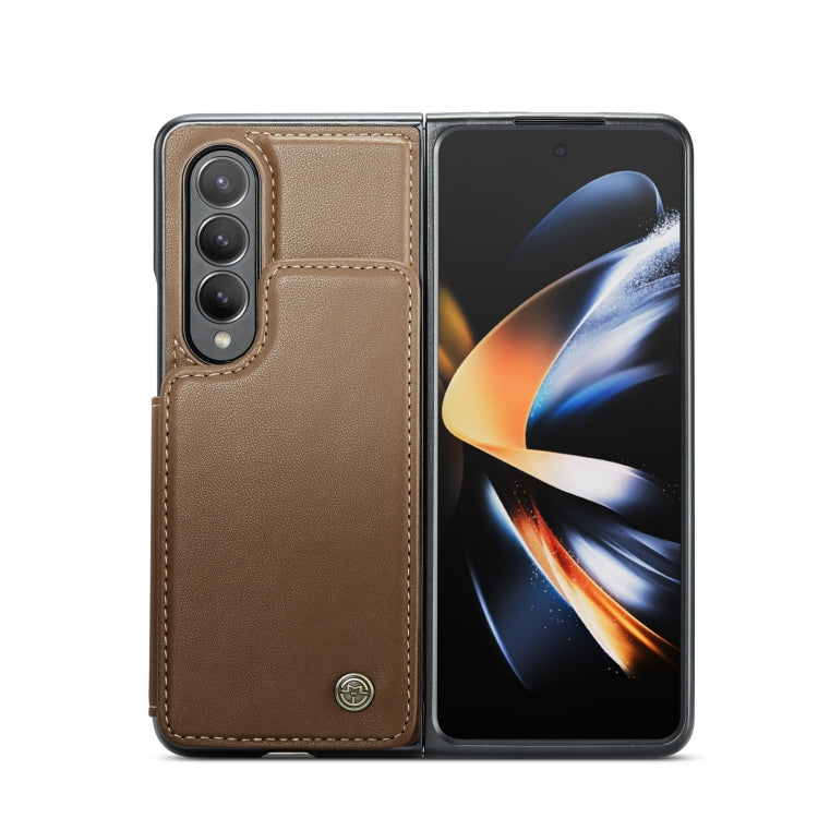 For Samsung Galaxy Z Fold4 5G CaseMe C22 PC+TPU Business Style RFID Anti-theft Leather Phone Case(Brown) - Galaxy Z Fold4 5G Cases by CaseMe | Online Shopping UK | buy2fix