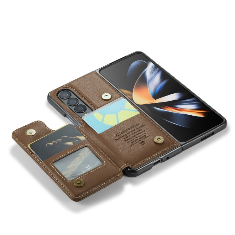 For Samsung Galaxy Z Fold4 5G CaseMe C22 PC+TPU Business Style RFID Anti-theft Leather Phone Case(Brown) - Galaxy Z Fold4 5G Cases by CaseMe | Online Shopping UK | buy2fix