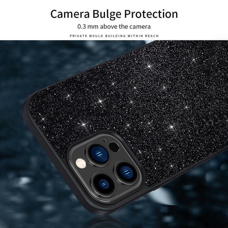 For iPhone 16 Pro Max SULADA Glittery PC Hybrid TPU Handmade Leather Phone Case(Black) - iPhone 16 Pro Max Cases by SULADA | Online Shopping UK | buy2fix