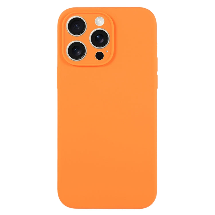 For iPhone 16 Pro Max Pure Color Liquid Silicone Fine Pore Phone Case(Orange) - iPhone 16 Pro Max Cases by buy2fix | Online Shopping UK | buy2fix