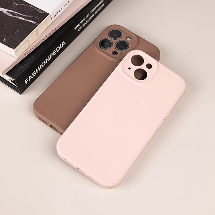 For iPhone 15 Plus Pure Color Liquid Silicone Fine Pore Phone Case(Grey Pink) - iPhone 15 Plus Cases by buy2fix | Online Shopping UK | buy2fix