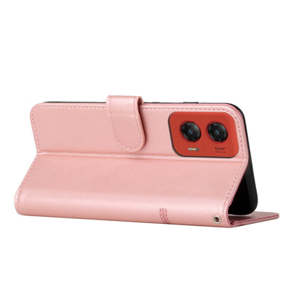 For Motorola Moto G Stylus 5G 2024 Stitching Calf Texture Buckle Leather Phone Case(Rose Gold) - Motorola Cases by buy2fix | Online Shopping UK | buy2fix