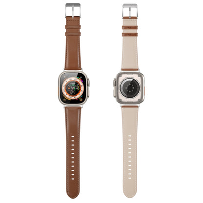 For Apple Watch 5 40mm DUX DUCIS YS Series Genuine Leather Watch Band(Brown) - Watch Bands by DUX DUCIS | Online Shopping UK | buy2fix