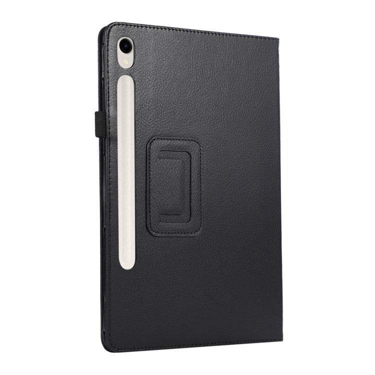 For Samsung Galaxy Tab S9+ Litchi Texture Leather Tablet Case with Holder(Black) - Other Galaxy Tab PC by buy2fix | Online Shopping UK | buy2fix