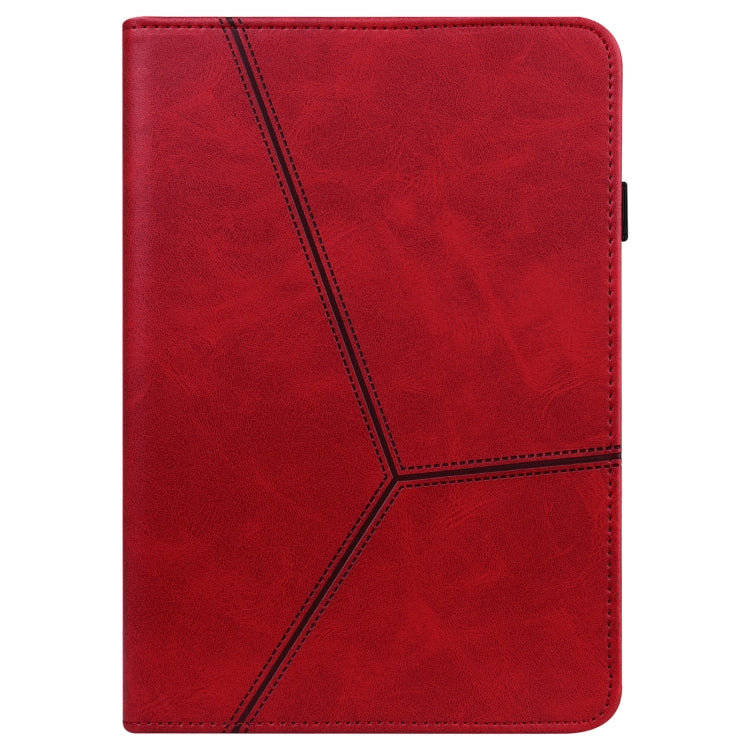 For Lenovo Tab M11 / Xiaoxin Pad 11 2024 Solid Color Stripe Embossed Leather Tablet Case(Red) - Lenovo by buy2fix | Online Shopping UK | buy2fix