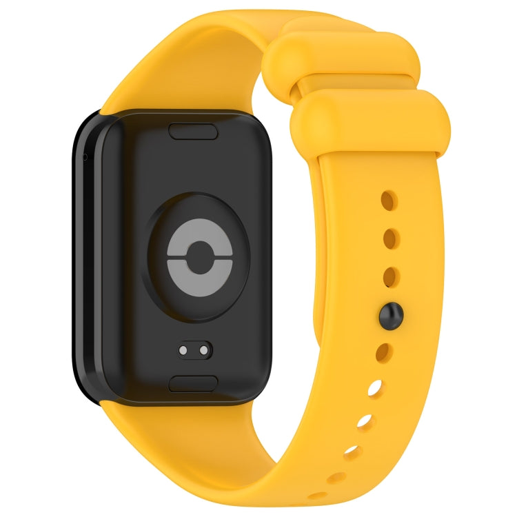 For Xiaomi Mi Band 8 Pro Solid Color Black Buckle Silicone Watch Band(Yellow) - Watch Bands by buy2fix | Online Shopping UK | buy2fix