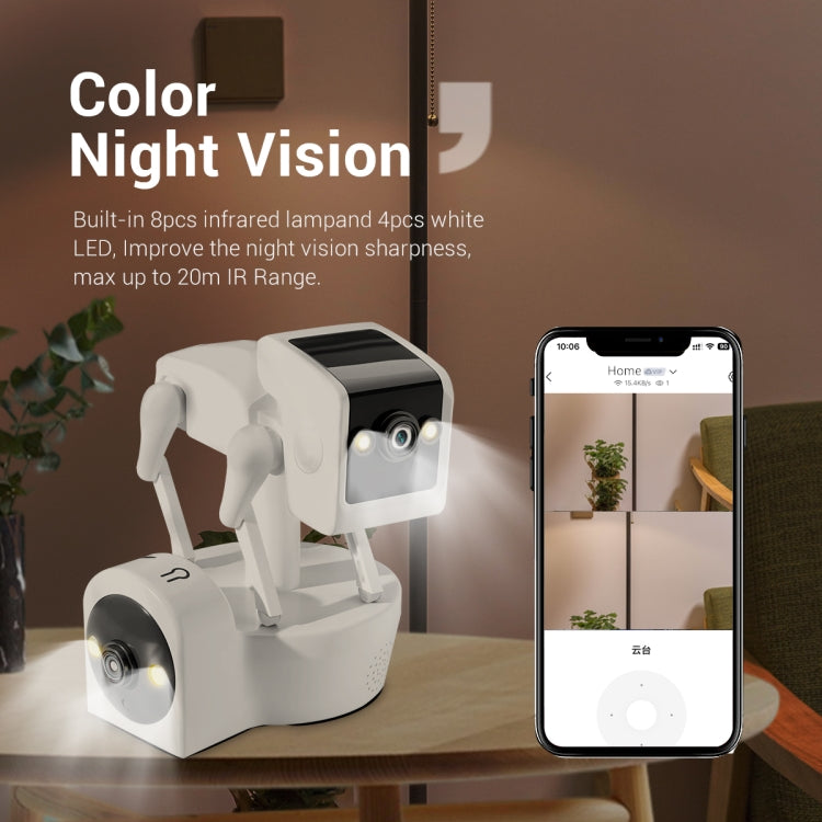 ESCAM PT212 4MP Dual Lens Robot Dog WiFi Camera Supports Cloud Storage/Two-way Audio/Night Vision, Specification:AU Plug - Wireless Camera by ESCAM | Online Shopping UK | buy2fix