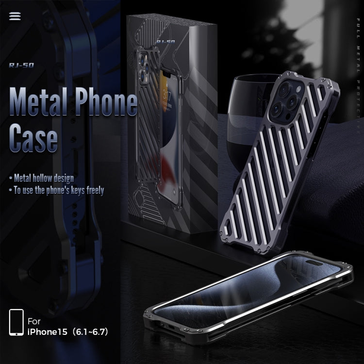 For iPhone 15 R-JUST Breathable Armor Phone Case(Space Grey) - iPhone 15 Cases by R-JUST | Online Shopping UK | buy2fix