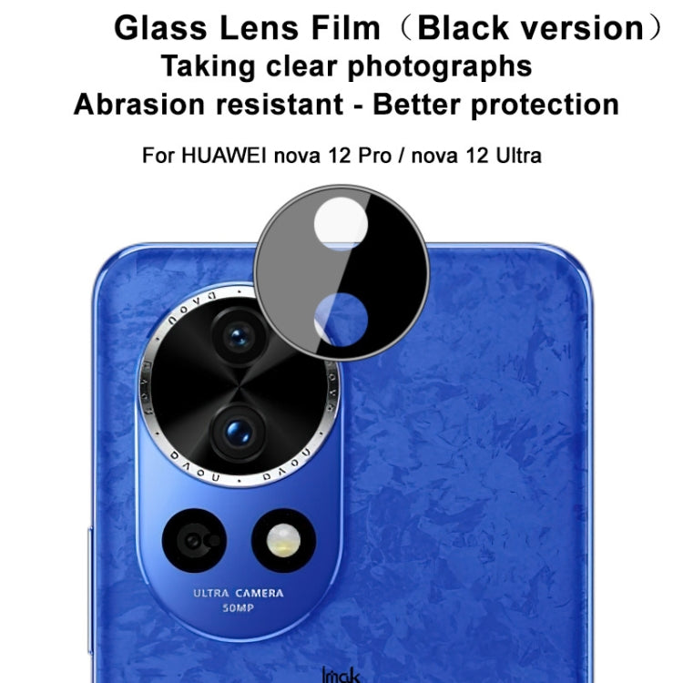 For Huawei Nova 12 Pro / 12 Ultra IMAK Rear Camera Lens Glass Film Black Version - For Huawei by imak | Online Shopping UK | buy2fix