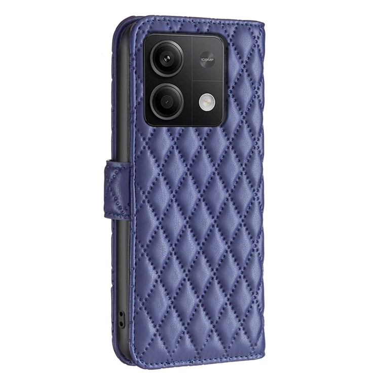 For Xiaomi Redmi Note 13 Diamond Lattice Wallet Leather Flip Phone Case(Blue) - Note 13 Cases by buy2fix | Online Shopping UK | buy2fix