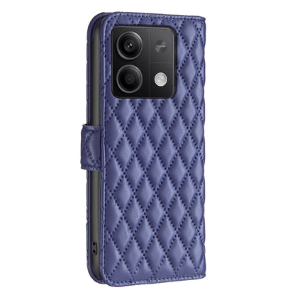 For Xiaomi Redmi Note 13 Diamond Lattice Wallet Leather Flip Phone Case(Blue) - Note 13 Cases by buy2fix | Online Shopping UK | buy2fix