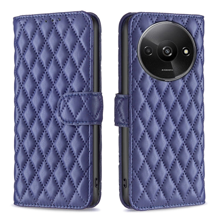 For Xiaomi Redmi A3 Diamond Lattice Wallet Leather Flip Phone Case(Blue) - Xiaomi Cases by buy2fix | Online Shopping UK | buy2fix