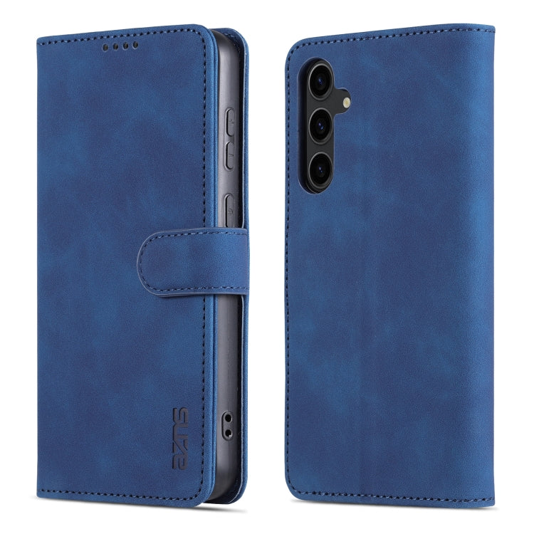 For Samsung Galaxy S24 5G AZNS Skin Feel Calf Texture Flip Leather Phone Case(Blue) - Galaxy S24 5G Cases by AZNS | Online Shopping UK | buy2fix