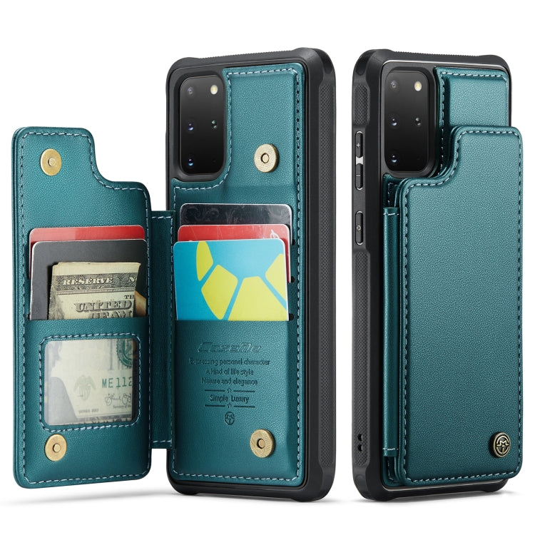 For Samsung Galaxy S20+ CaseMe C22 Card Slots Holder RFID Anti-theft Phone Case(Blue Green) - Galaxy Phone Cases by CaseMe | Online Shopping UK | buy2fix