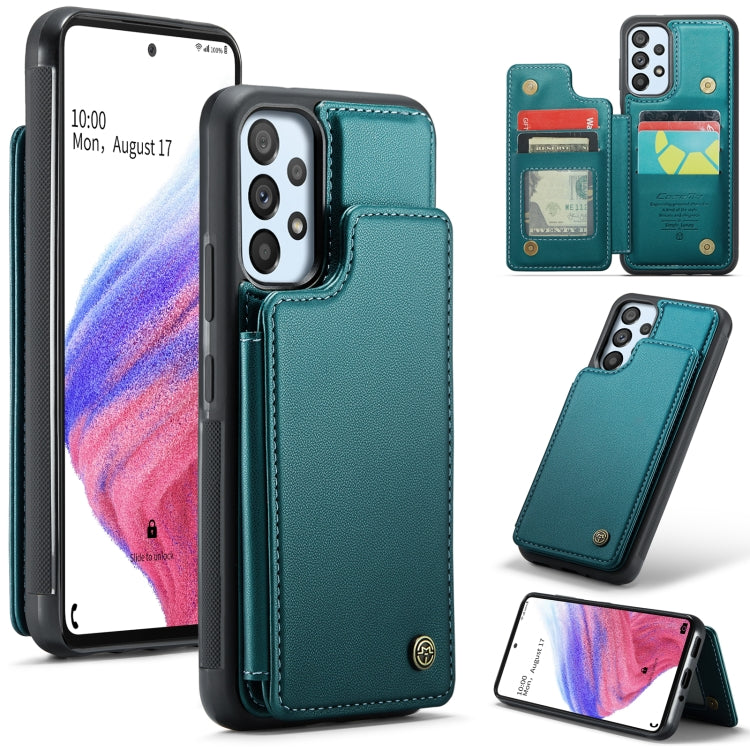 For Samsung Galaxy A53 5G CaseMe C22 Card Slots Holder RFID Anti-theft Phone Case(Blue Green) - Galaxy Phone Cases by CaseMe | Online Shopping UK | buy2fix