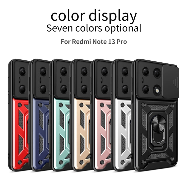For Xiaomi Redmi Note 13 Pro 4G Global Sliding Camera Cover Design TPU Hybrid PC Phone Case(Silver) - Note 13 Pro Cases by buy2fix | Online Shopping UK | buy2fix