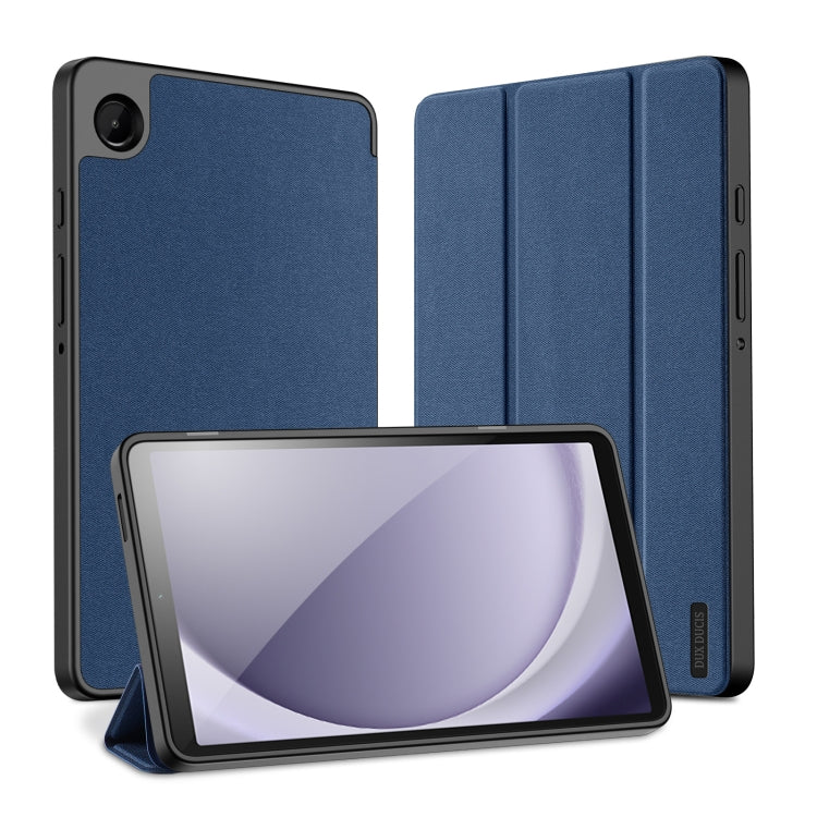 For Samsung Galaxy Tab A9 DUX DUCIS Domo Series Magnetic Flip Leather Tablet Case(Blue) - Galaxy Tab A9 by DUX DUCIS | Online Shopping UK | buy2fix