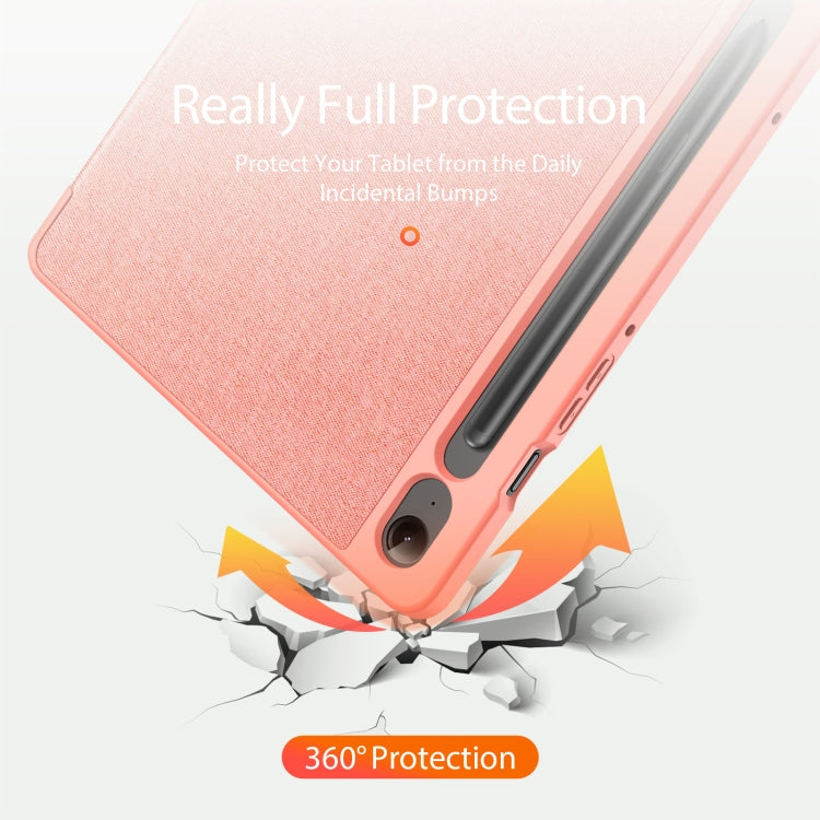 For Samsung Galaxy Tab S9 FE DUX DUCIS Domo Series Magnetic Flip Leather Tablet Case(Pink) - Galaxy Tab S9 FE by DUX DUCIS | Online Shopping UK | buy2fix