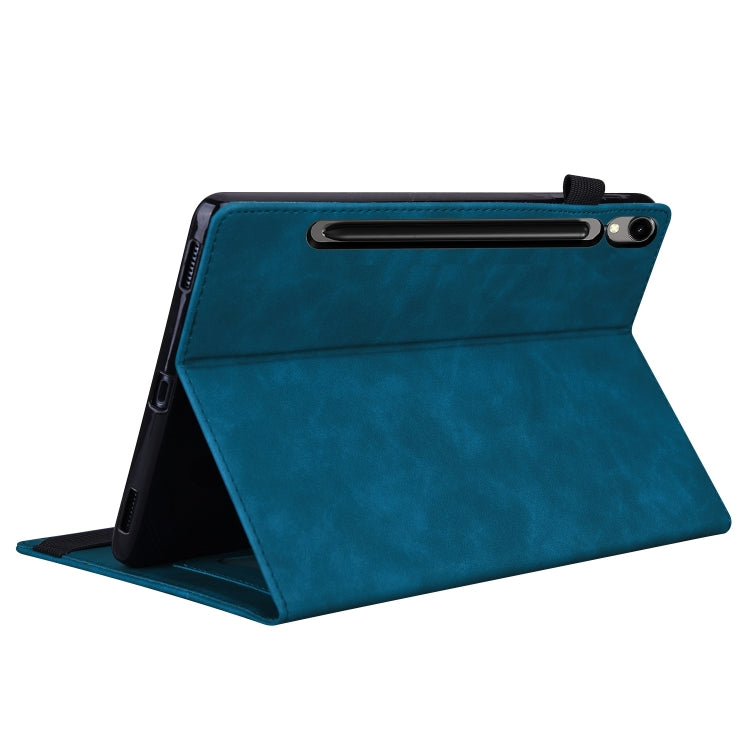 For Samsung Galaxy Tab S9 FE Splicing Shockproof Leather Tablet Case(Blue) - Galaxy Tab S9 FE by buy2fix | Online Shopping UK | buy2fix