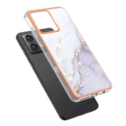 For Motorola Moto G84 Electroplating Marble Dual-side IMD Phone Case(White 006) - Motorola Cases by buy2fix | Online Shopping UK | buy2fix