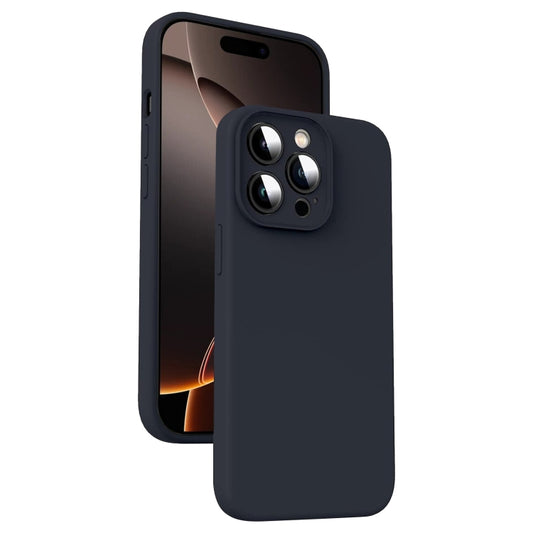 For iPhone 16 Pro Max Microfiber Liquid Silicone Shockproof Phone Case(Black) - iPhone 16 Pro Max Cases by buy2fix | Online Shopping UK | buy2fix